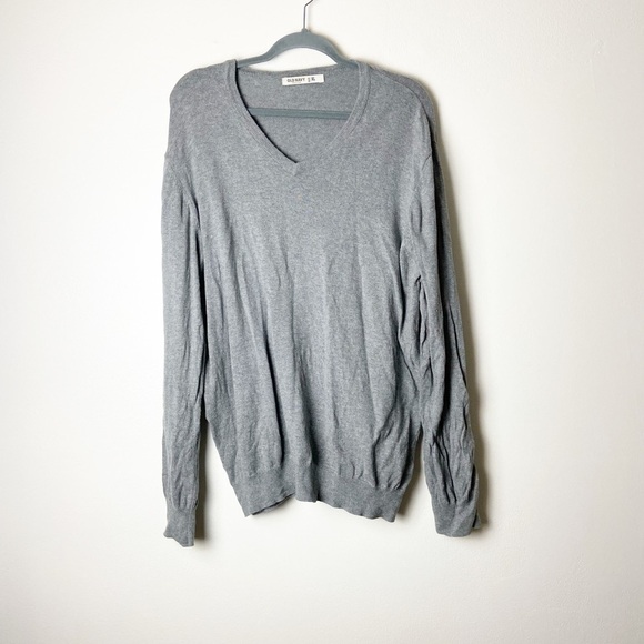 OLD NAVY • Men’s Grey Cotton V Neck Long Sleeve Sweater Size XL - Picture 1 of 5